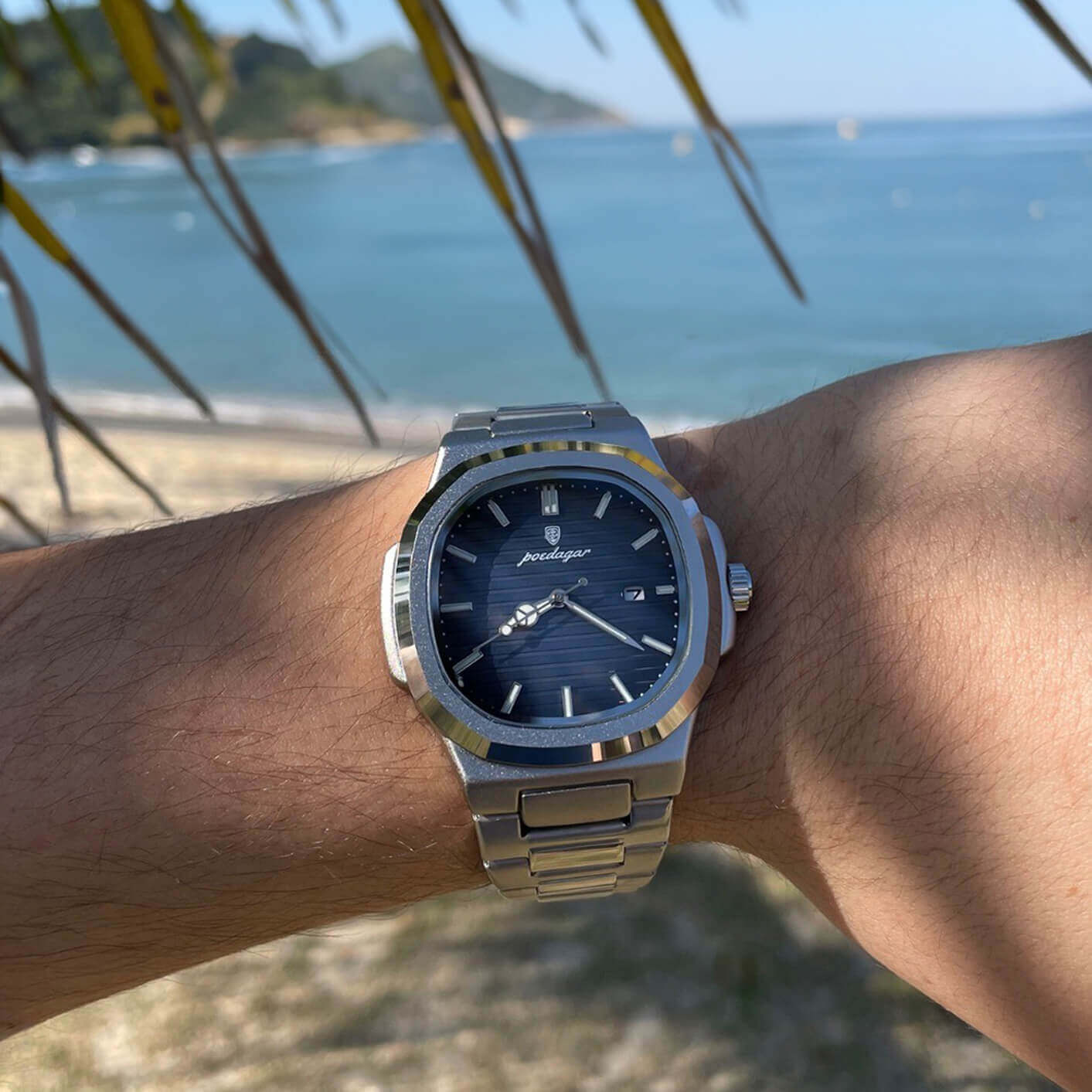 Relógio Masculino Poedagar Nautilus 40 mm | Caixa + Ajustador de Pulseira